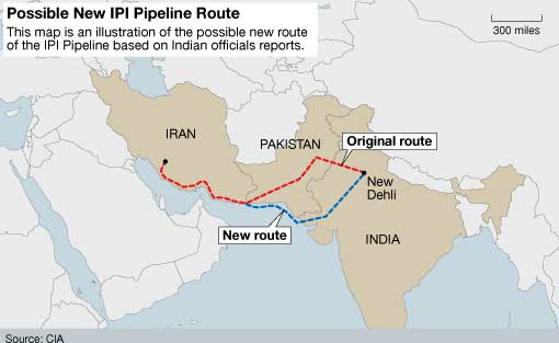 The proposed seabed route to India